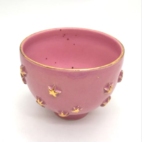 763 茶碗　星の王子さまとろくろの星　鴇羽色　11.9×9.5cm