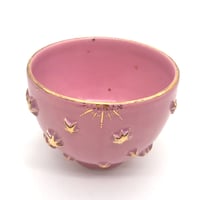 777 茶碗　星の王子さまとろくろの星　鴇羽色　11.8×8.9cm