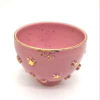 761 茶碗　星の王子さまとろくろの星　鴇羽色　12.3×9.6cm