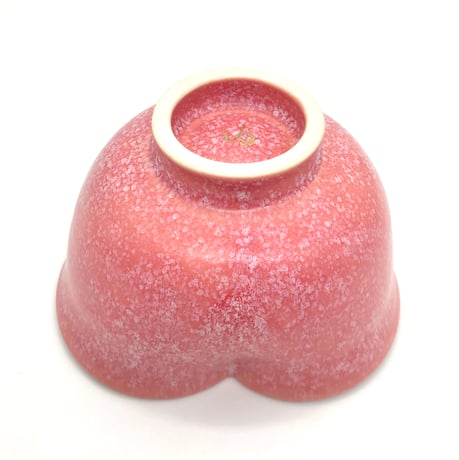 804 猪目茶碗　桜珊瑚 13.2×8.1cm