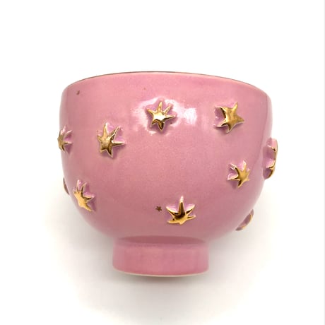 763 茶碗　星の王子さまとろくろの星　鴇羽色　11.9×9.5cm