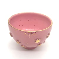778 茶碗　星の王子さまとろくろの星　鴇羽色　12.1×8.7cm