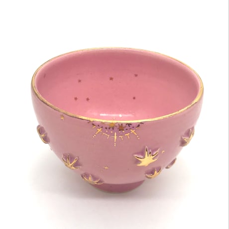 778 茶碗　星の王子さまとろくろの星　鴇羽色　12.1×8.7cm