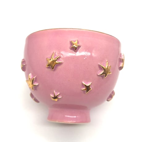 789 茶碗　星の王子さまとろくろの星　鴇羽色　11.7×9.5cm