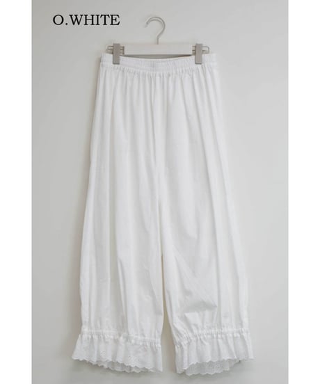 麻調コットン　裾レースペチパンツ(7602-7760)