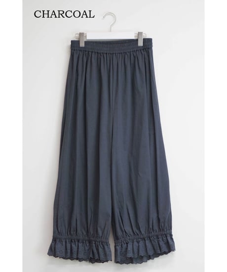 麻調コットン　裾レースペチパンツ(7602-7760)