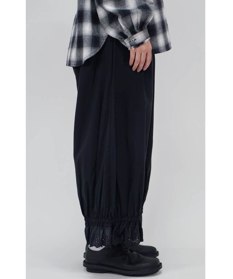 麻調コットン　裾レースペチパンツ(7602-7760)