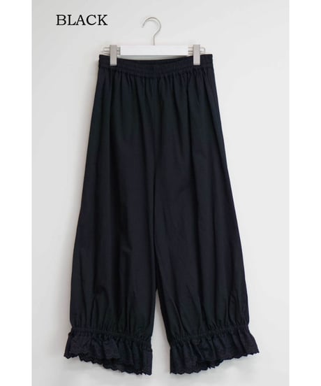 麻調コットン　裾レースペチパンツ(7602-7760)