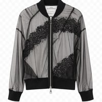 27PreSS予約アイテム　MAISONMAVERICKPRESENTS （メゾンマーヴェリックプレゼンツ）バックリボンレースシアーボンバーブルゾン