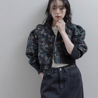 Eimeelaw(エイミーロー）フラワージャガードリバーシブルブルゾン