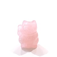 New✨💗ローズクォーツ招き猫ちゃん💗お守りクリスタル