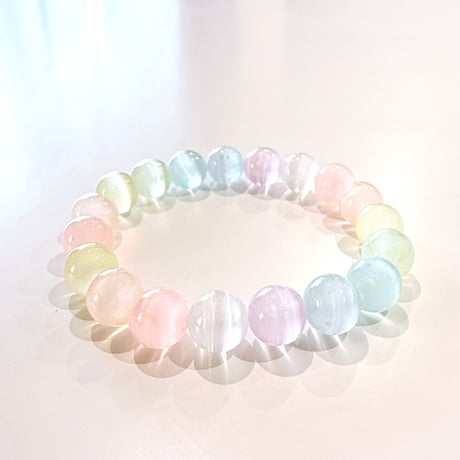 New✨ Aoセレクトお守りブレスレット✨💖キャッツアイセレナイトマルチカラーブレス💖