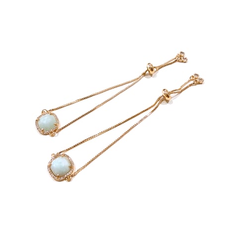 New✨🩵ラインストーン✖️アクアマリン🩵お守りブレスレット