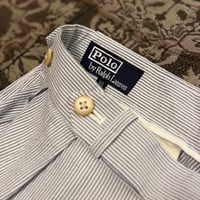 【 90s “Polo by Ralph Lauren” stripe cotton slacks 】