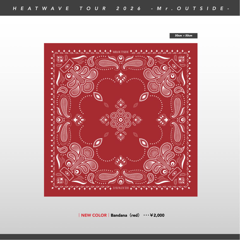 バンダナ／赤（HEATWAVE TOUR 2026 -Mr. OUTSIDE-） | カモネギ