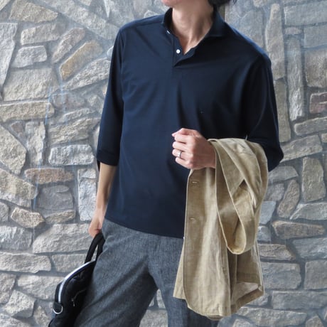 クールな仕事服。ラミー100％のビジネス～カジュアルまで着回せるニットシャツ
