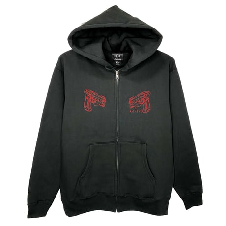 【A KITE × messa 】KILLER MUSE 01 砂羽 刺繍ジップパーカー -BLACK-