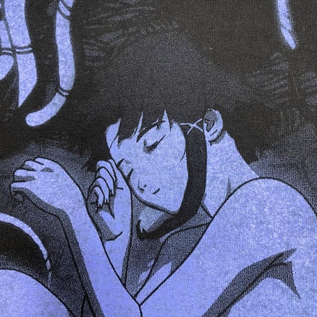 【serial experiments lain × messa】Distant Night ドロップショルダーTシャツ  -BLACK-