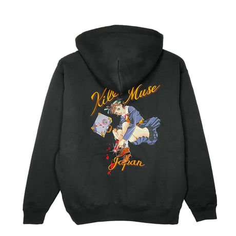 【A KITE × messa 】KILLER MUSE 01 砂羽 刺繍ジップパーカー -BLACK-