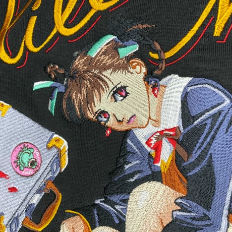 【A KITE × messa 】KILLER MUSE 01 砂羽 刺繍ジップパーカー -BLACK-