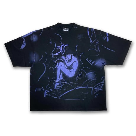 【serial experiments lain × messa】Distant Night ドロップショルダーTシャツ  -BLACK-