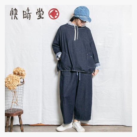 快晴堂（かいせいどう）63S-22 GIRLSマルチシーズン７オンスデニム　長袖ワイドＴシャツ