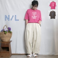 NATURAL LAUNDRY（ナチュラルランドリー）7263C-007 30コーマ天竺　TEMPSプリントＴシャツ