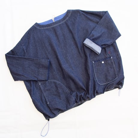 快晴堂（かいせいどう）63S-22 GIRLSマルチシーズン７オンスデニム　長袖ワイドＴシャツ