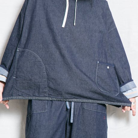 快晴堂（かいせいどう）63S-22 GIRLSマルチシーズン７オンスデニム　長袖ワイドＴシャツ