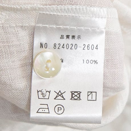 nous rendent heureux（ヌーランドオロー）824020 60リネンバイカラーリボン付きブラウス