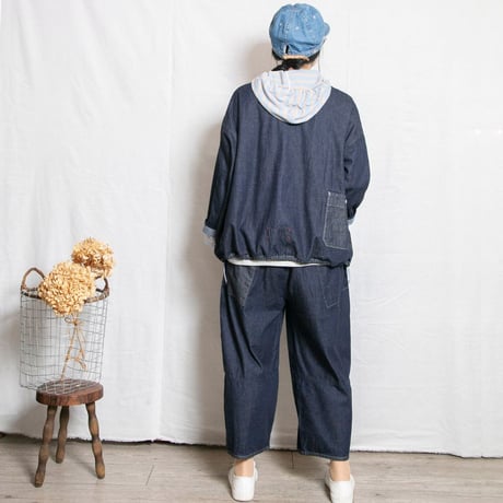 快晴堂（かいせいどう）63S-22 GIRLSマルチシーズン７オンスデニム　長袖ワイドＴシャツ