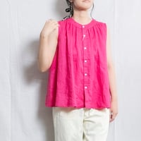 NATURAL LAUNDRY（ナチュラルランドリー）7262T-004 40リネン ギャザーノースリーブシャツ