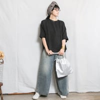 nous rendent heureux（ヌーランドオロー）826009 60リネンバックギャザー５分袖ビッグブラウス