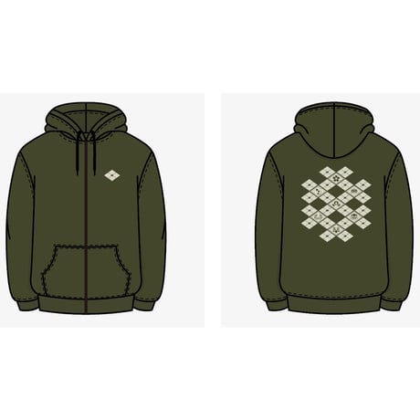 〚ファンクラブ会員様のみ購入可能〛【デラックス×デラックス】デラ家紋パーカー (オリーブ)