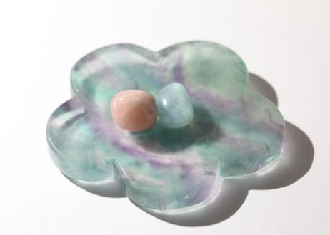 【アバンダンスディクシャ入り】フローライトの花のお皿