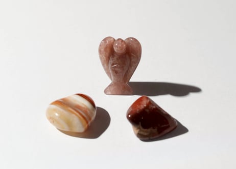 葉月ゆうによる技封入❣️【四大天使のサポート＆結界】天使の行動力セット〈ストロベリークォーツ〉巾着付き ※イベントクーポン使用不可