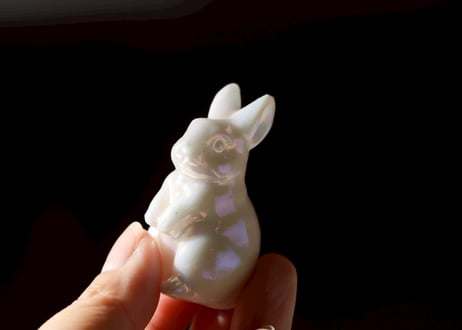 葉月ゆうによる技封入❣️【愛し愛される】エンジェルオーラ ホワイト翡翠 うさぎ ※イベントクーポン使用不可