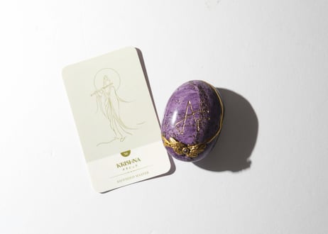 【AKASHIC RECORDS アカシックレコード（概念エネルギーをおろす）シジル彫刻】＆葉月ゆうによる技封入❣️【多次元の才能と繋がる】オリジナルカード付き〈リメイク〉アトランティサイト 握り石