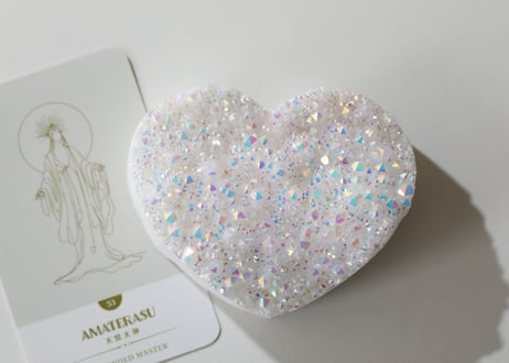葉月ゆうによる技封入❣️【多次元の才能とつながる】オリジナルカード付き❣️ エンジェルオーラ ホワイトクォーツ クラスター ハート