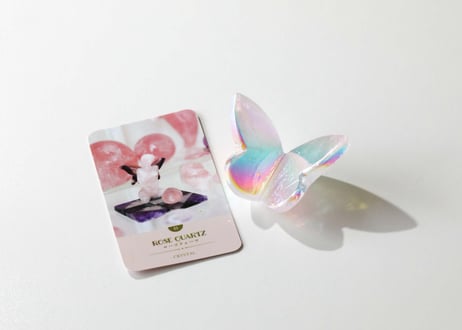 葉月ゆうによる技封入❣️【自分と対立する遺伝子プログラムの解放】オリジナルカード付き エンジェルオーラ ローズクォーツ バタフライ