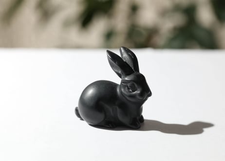 【アバンダンスディクシャ入り】ブラックオブシディアン うさぎ