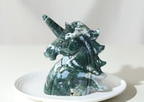 葉月ゆうによる技封入❣️【奇跡に包まれる/魔除けの結界】モスアゲート ユニコーン
