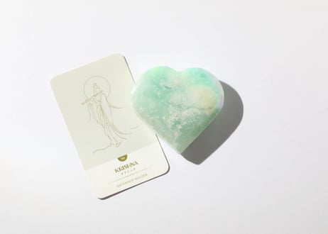 葉月ゆうによる技封入❣️【神仏と繋がる】オリジナルカード付き エンジェルオーラ グリーンカルサイト ハート