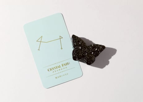 【CRYSTAL PATH クリスタルパス（魔法使いになる）シジル封入 オリジナルカードつき❣️】ゴールドシーンオブシディアン フラワーバタフライ ※イベントクーポン使用不可