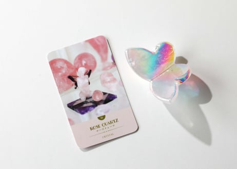 葉月ゆうによる技封入❣️【自分と対立する遺伝子プログラムの解放】オリジナルカード付き エンジェルオーラ ローズクォーツ バタフライ