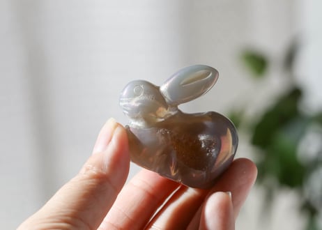 【悟った至福のシッディ】＆葉月ゆうによる技封入❣️【日々あらゆる面でますます良くなっていく】エンジェルオーラ ドゥルジーアゲート うさぎ
