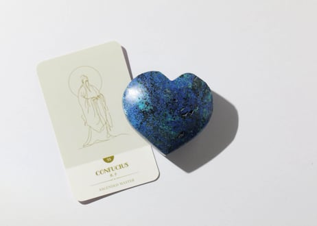 葉月ゆうによる技封入❣️【神仏と繋がる】オリジナルカード付き アズライト ハート