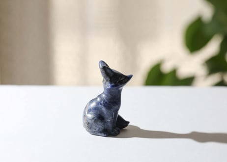 悟りのシッディ＆葉月ゆうによる技封入❣️【カルマ体のブロック解放/ハートからの願いを叶える】ソーダライト きつね
