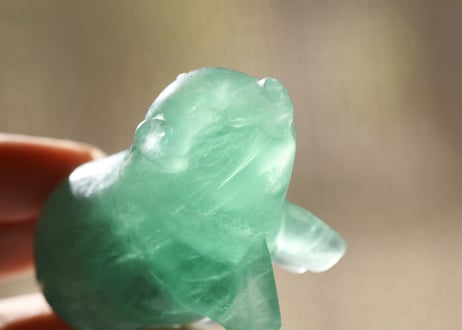 悟りのシッディ＆葉月ゆうによる技封入❣️【カルマ体のブロック解放/ハートからの願いを叶える】フローライト ぶた