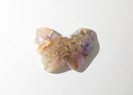 【LIVING YOUR TRUTH 真実を生きる（喜びで学ぶ・大成功）シジル封入 オリジナルカード付き❣️】エンジェルオーラ チェリーブロッサムアゲート バタフライ